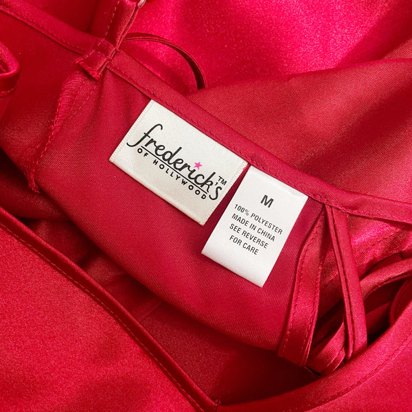 RED LACE UP SIDE SLIP DRESS (M)