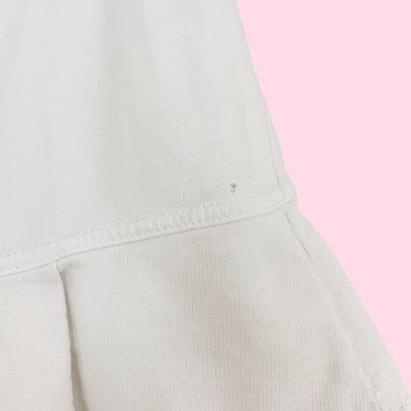 Y2K WHITE COTTON PLEATED MINI SKORT (M)