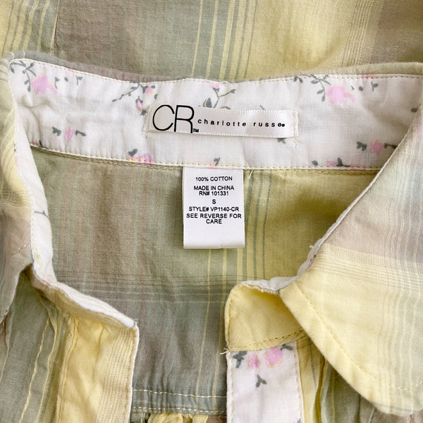 PASTEL YELLOW PLAID BLOUSE (S)