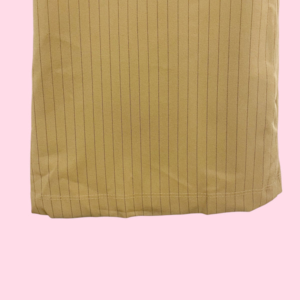 TAN PINSTRIPE LOW RISE OFFICE SIREN PANTS (7)
