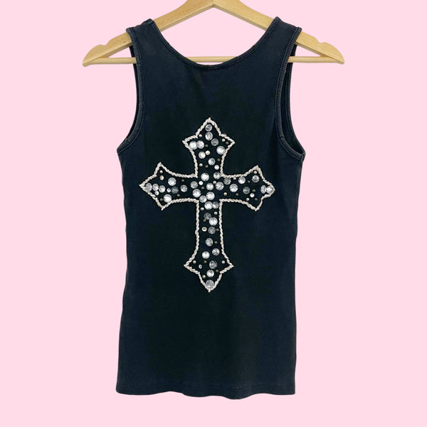 MISS ME STUDDED CROSS TANK (M)