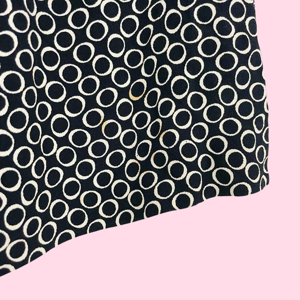 BLACK + CREAM PRINTED RAYON MINI SKORT (26)