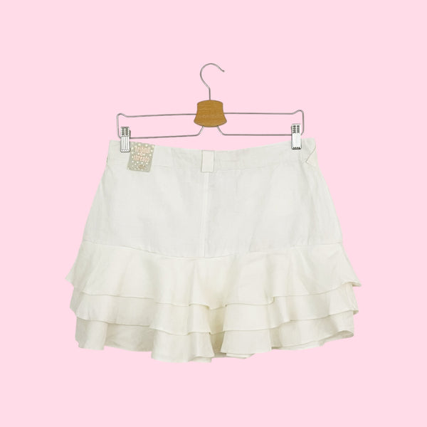 WHITE RUFFLE MINI SKIRT (31)