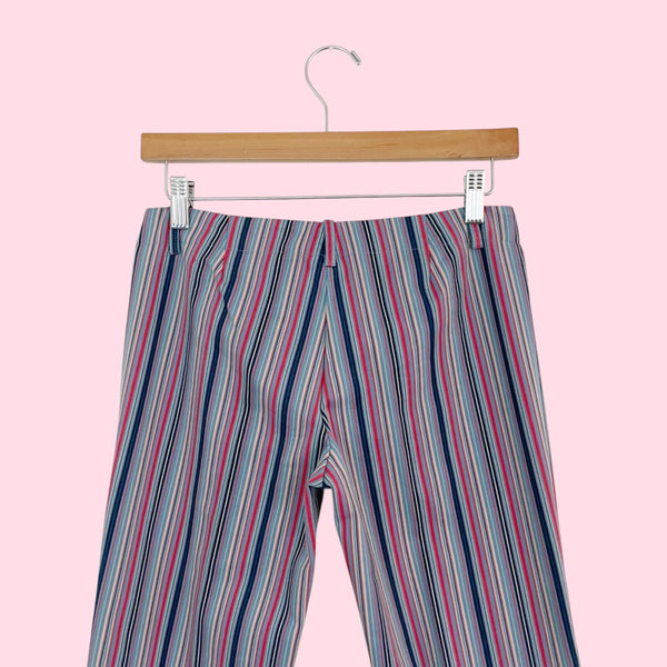 Vertical Striped Low Rise Flare Pants (4)
