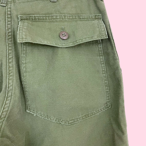 60S OG-107 GREEN MILITARY FATIGUE PANTS (28)