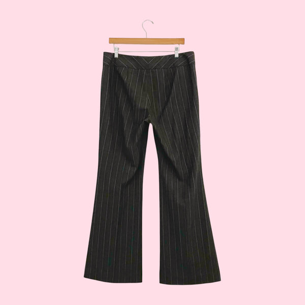 Y2K Brown + Blue Pinstripe Office Pants (12)