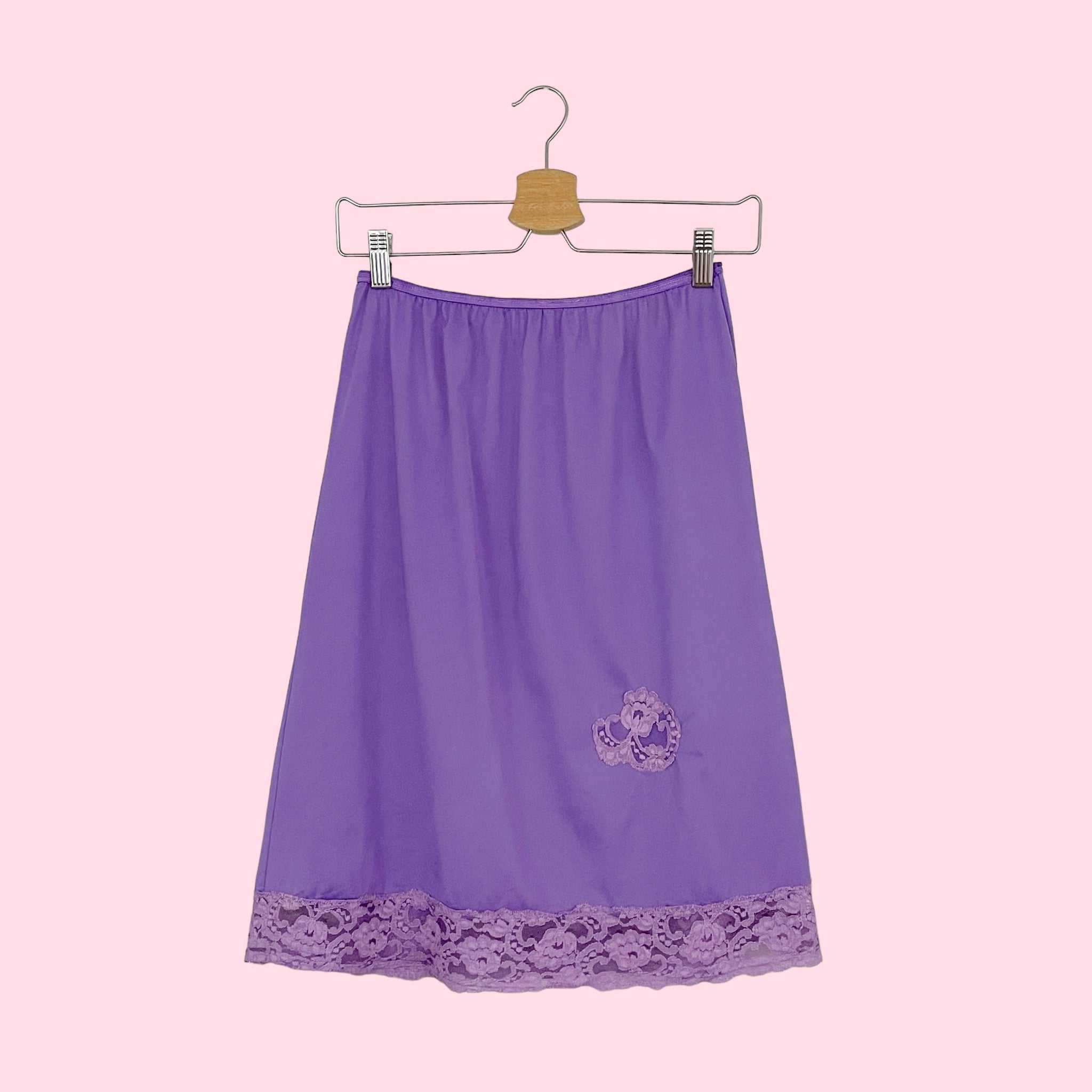 PURPLE NYLON SLIP SKIRT (M)