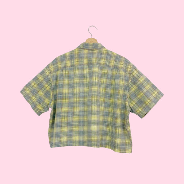 Y2K Tommy Jeans Plaid Cropped Button Up (M-XL)