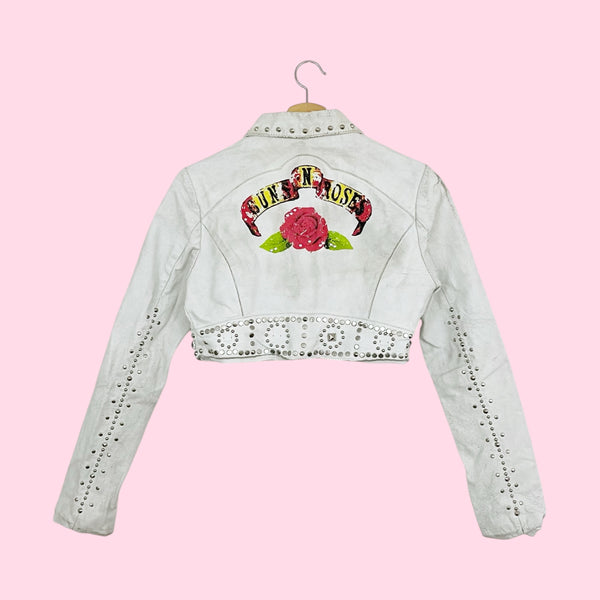 WILSON'S LEATHER GUNS N' ROSES CROPPED MOTO JACKET (S)