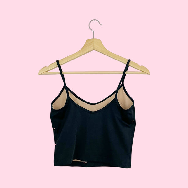 FLORAL EMBROIDERED TANKINI TOP (M)