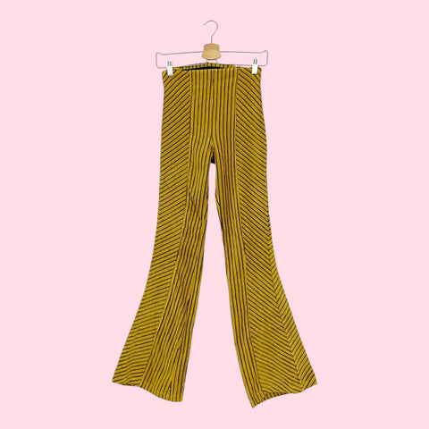 FREE PEOPLE RIBBED VELVET FLARE PANT GOLD (S)