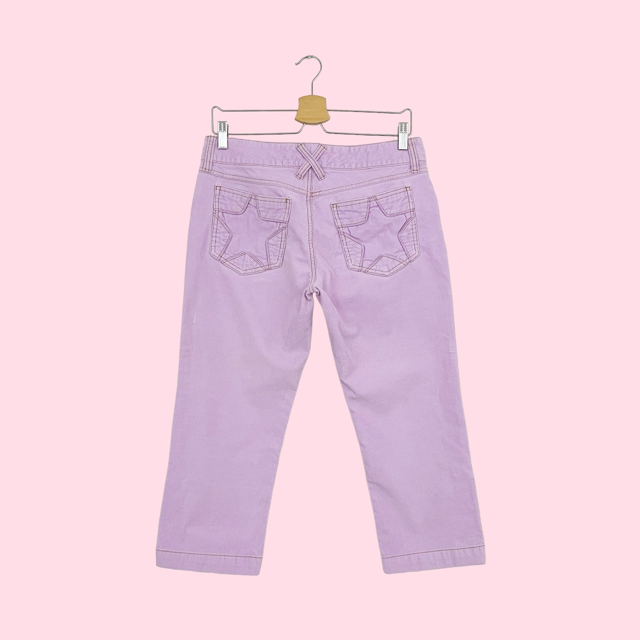 STAR POCKET LAVENDER CORDUROY CAPRIS (M)