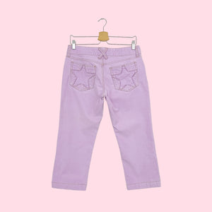 STAR POCKET LAVENDER CORDUROY CAPRIS (M)