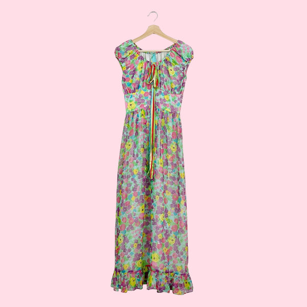 YOUNG INNOCENT FLORAL MAXI DRESS (XS)
