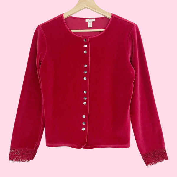 Red Velvet Cardigan (S)