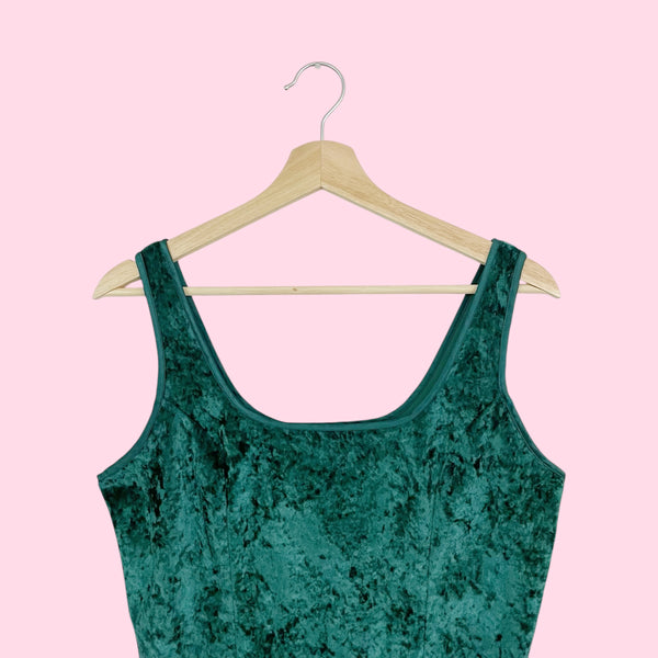 90s VICTORIA'S SECRET GREEN VELVET TANK (M)