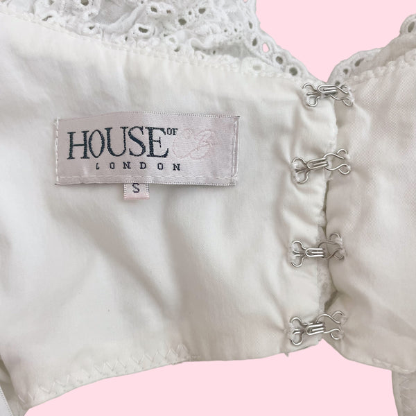 HOUSE OF CB OLENA EYELET CROP TOP (S)