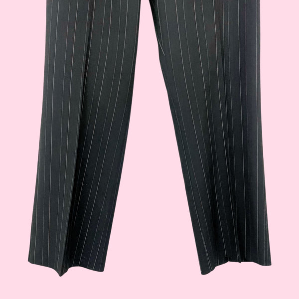 Y2K Black + Pink Pinstripe Office Pants (XL)
