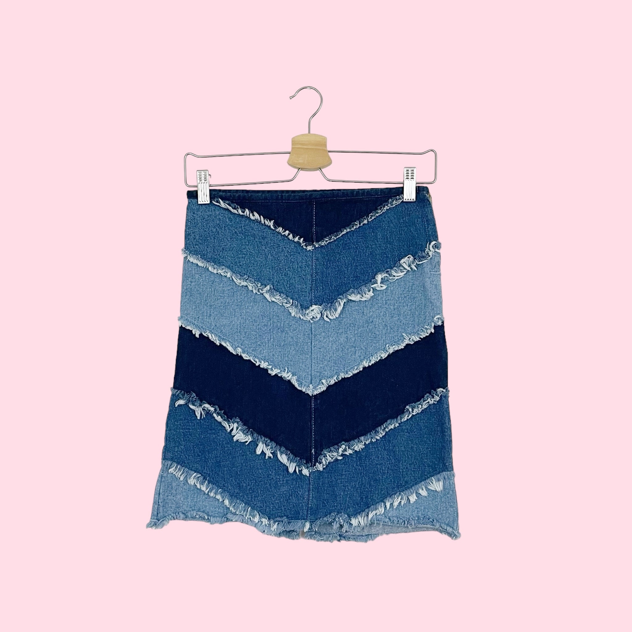 DENIM PATCHWORK SKIRT (XXS)