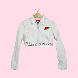 WILSON'S LEATHER GUNS N' ROSES CROPPED MOTO JACKET (S)
