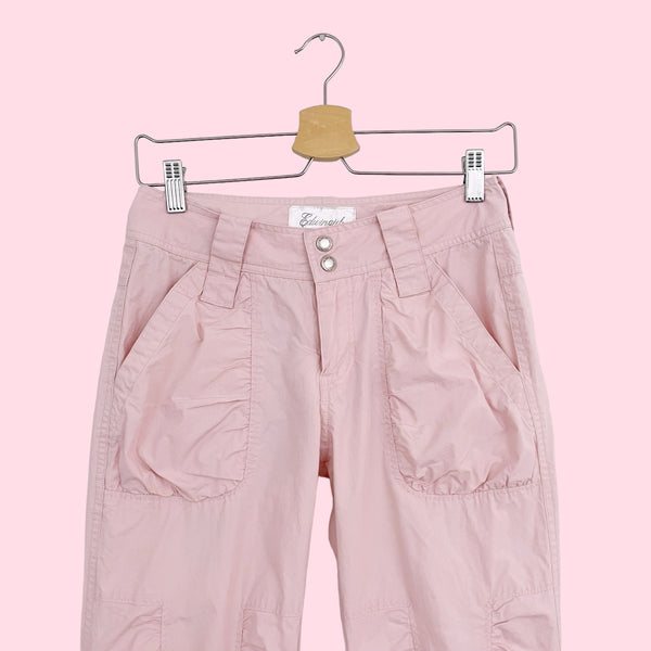 DUSTY PINK RUCHED CARGO PANTS (XS)