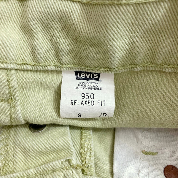 90S LEVI'S GREEN EXPOSED BUTTON FLY SHORTS (29)