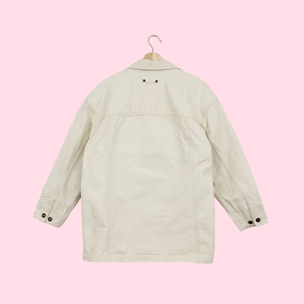 CREAM DENIM CHORE JACKET (M)