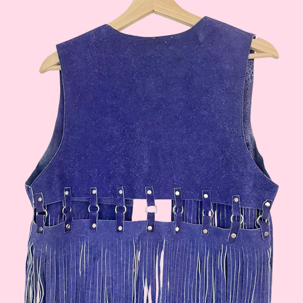 60S / 70S PURPLE SUEDE FRINGE VEST (M)