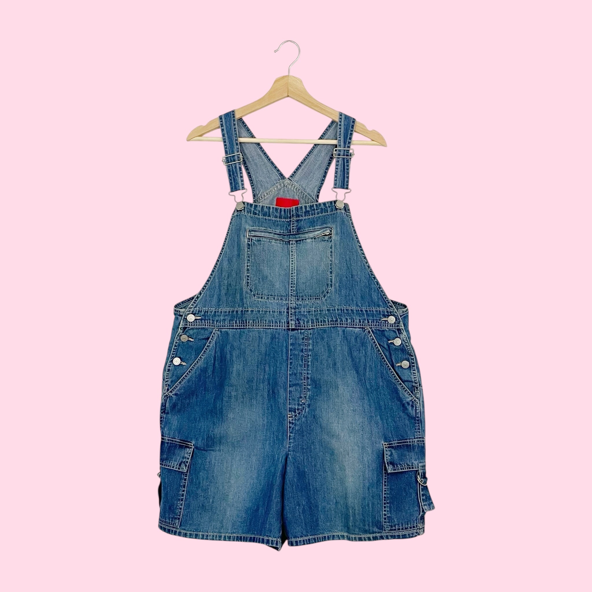 DENIM CARGO OVERALL SHORTS (XL)