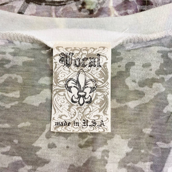 RHINESTONE ROSE + BUTTERFLY PRINT T-SHIRT (M)