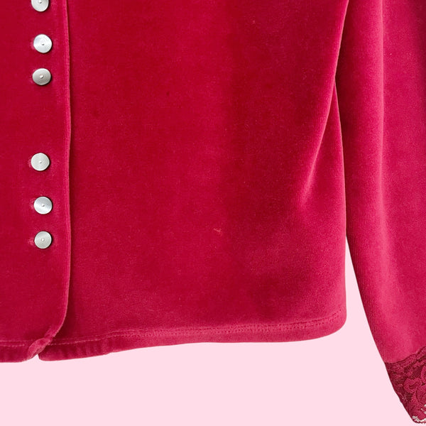 Red Velvet Cardigan (S)