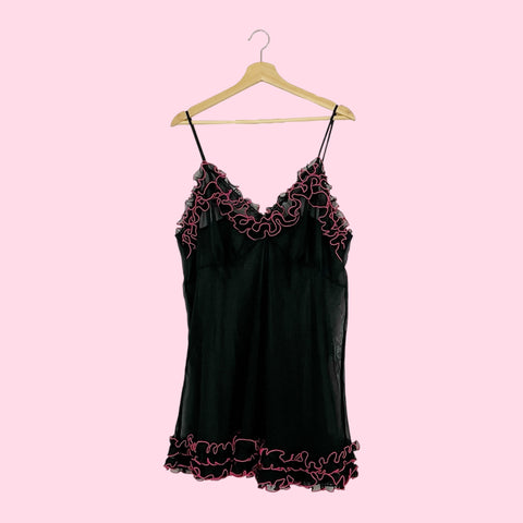 BLACK + PINK RUFFLE BABYDOLL (18/20)