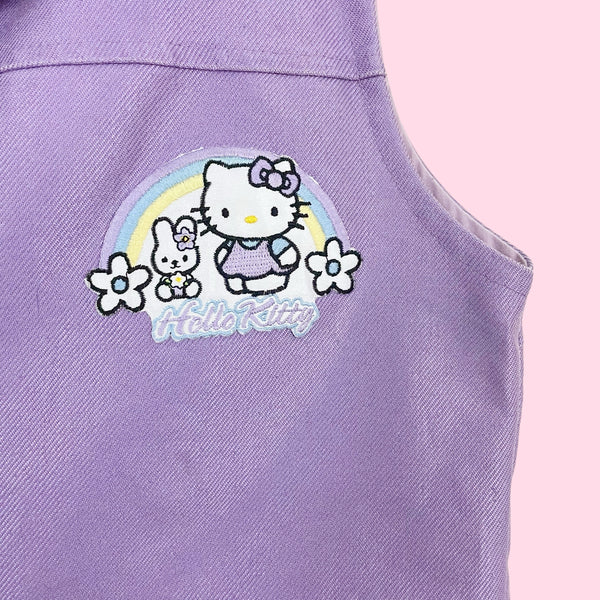 90S LAVENDER DENIM HELLO KITTY VEST (S)
