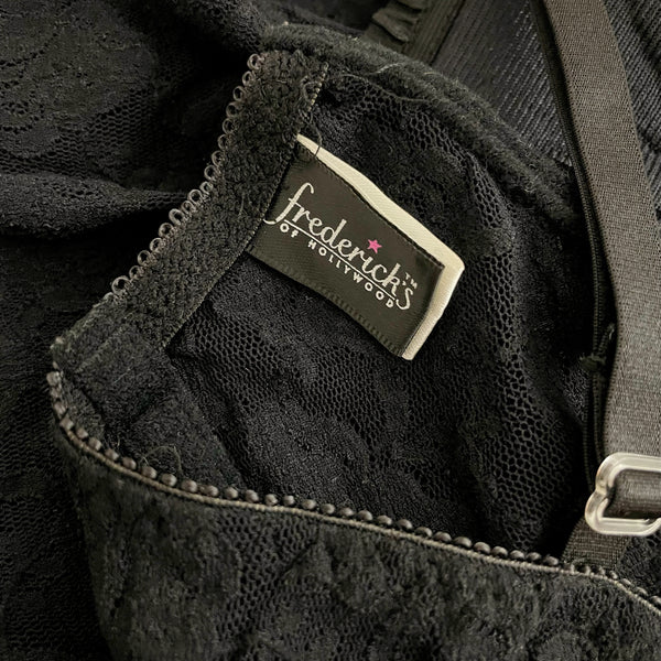 FREDERICK'S BLACK LACE BABYDOLL (M/L)