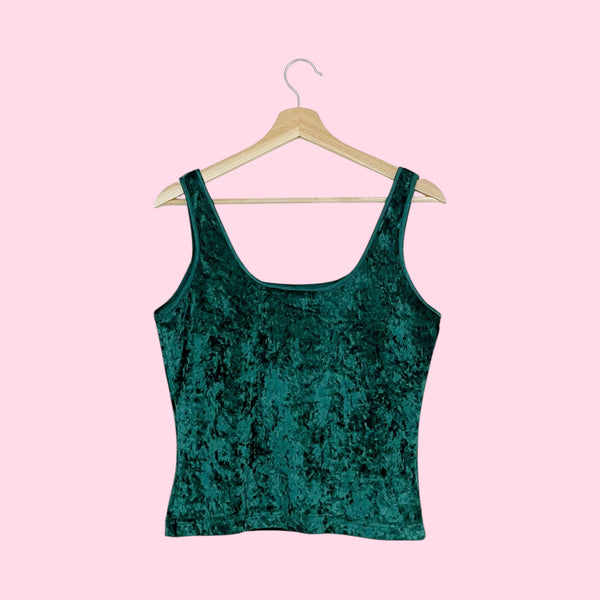 90s VICTORIA'S SECRET GREEN VELVET TANK (M)