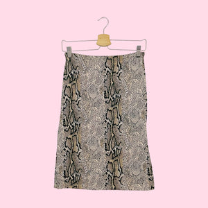 SNAKE PRINT MIDI SKIRT W/ SIDE SLITS (S)