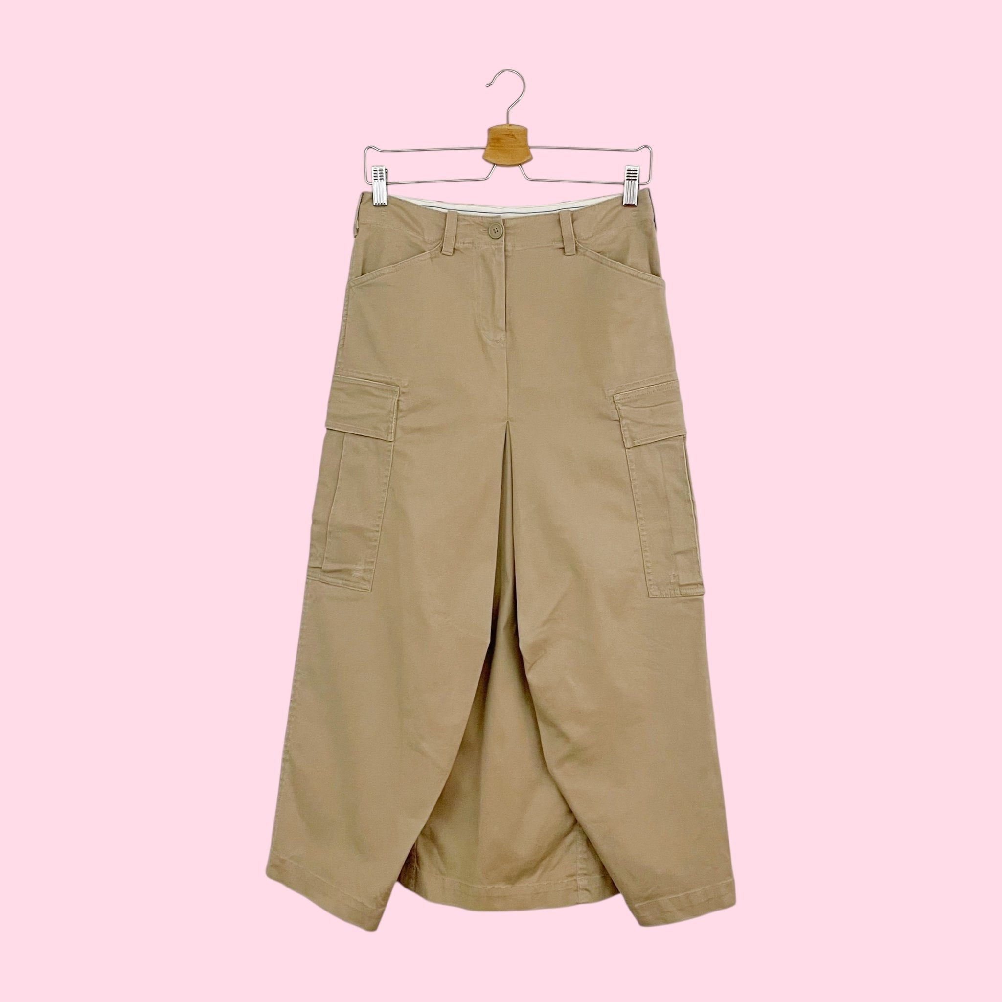 DKNY TAN CARGO MAXI SKIRT (S)