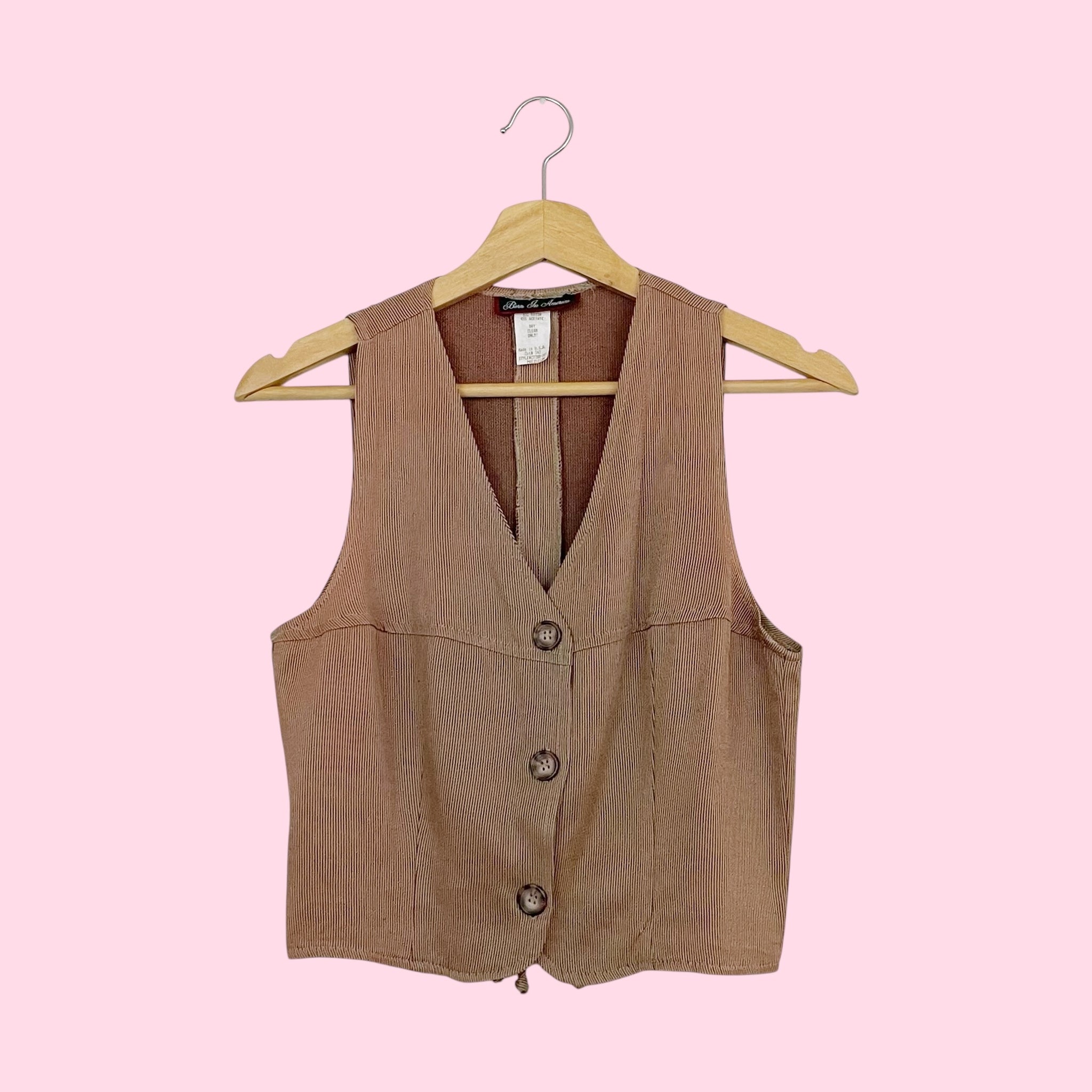 BROWN STRIPED VEST (S)