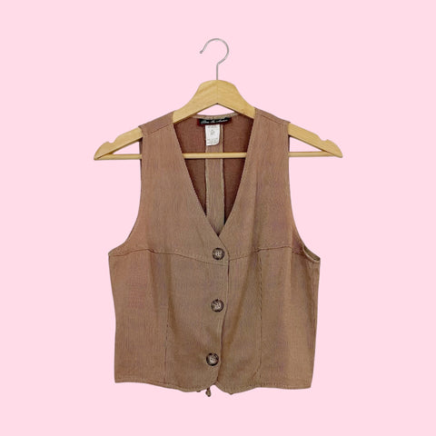 BROWN STRIPED VEST (S)