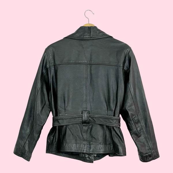 WILSON'S LEATHER BELTED JACKET (M)