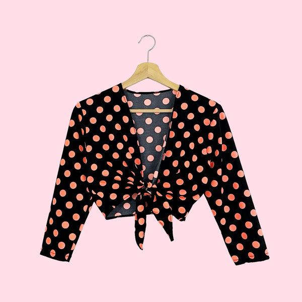 POLKA DOT TIE FRONT CROP TOP (M/L)