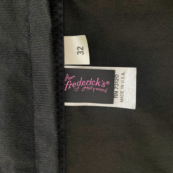 90s Frederick's Blue Satin + Lace Bustier (XS/S)