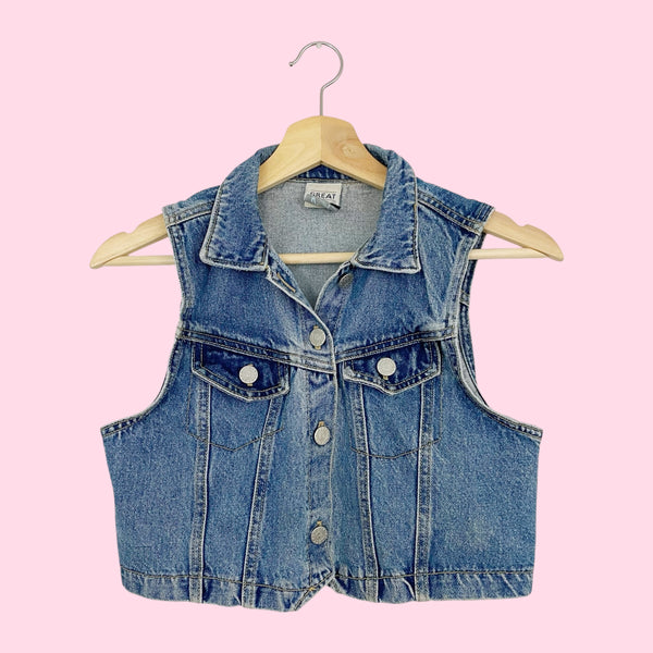 CROPPED DENIM VEST (XS/S)
