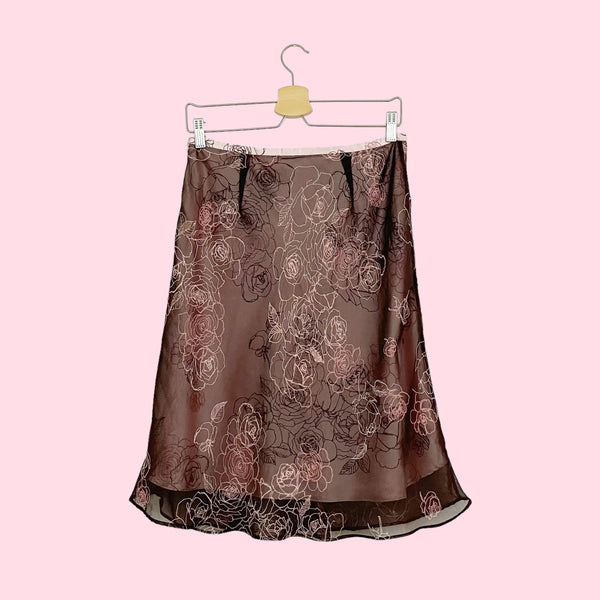 BROWN FLORAL MIDI SKIRT (8)