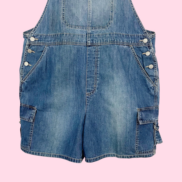 DENIM CARGO OVERALL SHORTS (XL)