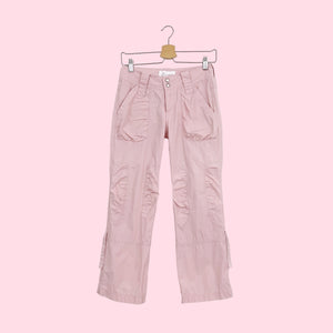 DUSTY PINK RUCHED CARGO PANTS (XS)