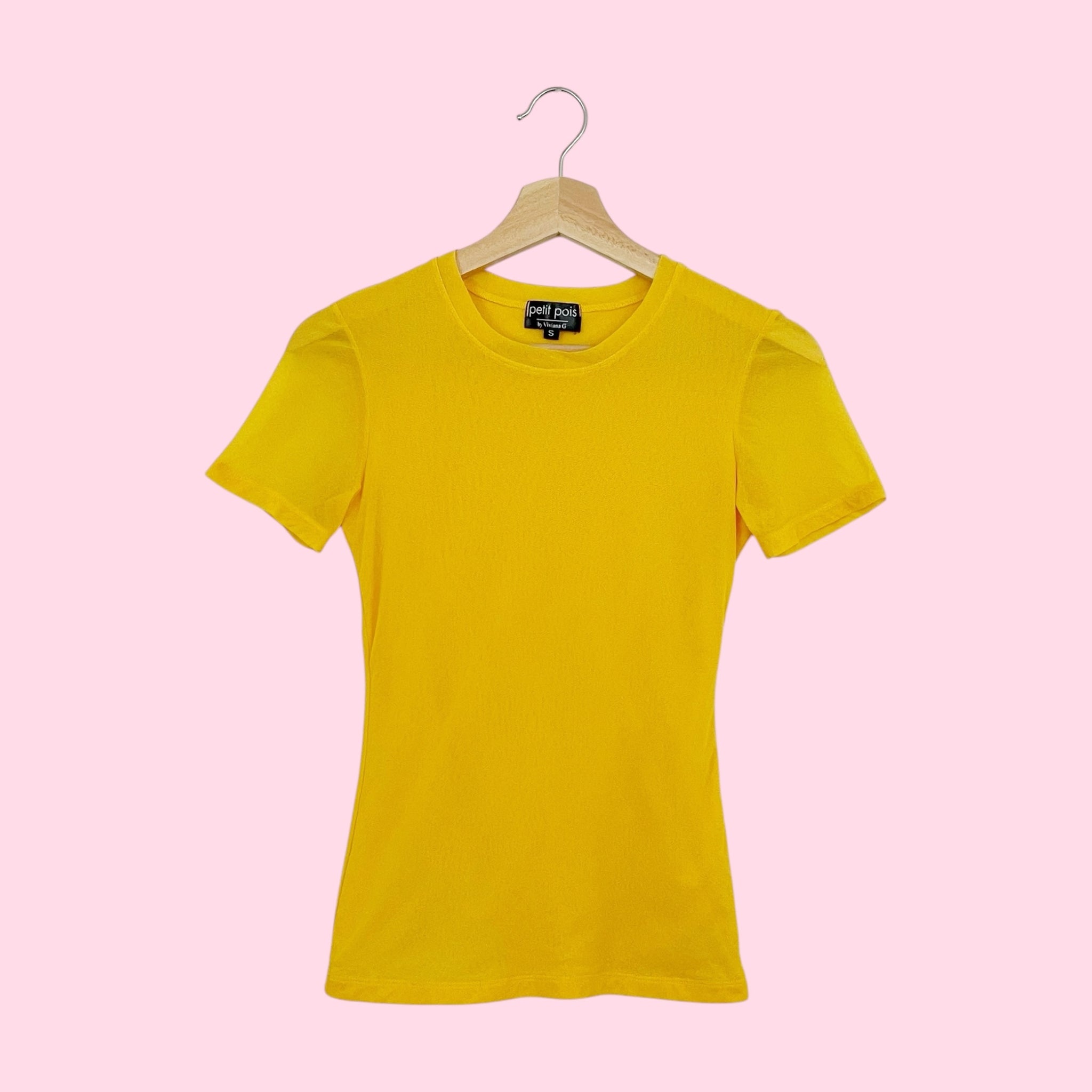 PETIT POIS YELLOW MESH TOP (S)