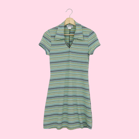 STRIPED POLO MINI DRESS (S/M)