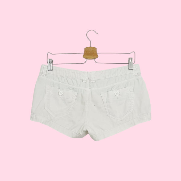 WHITE LOW RISE SHORTS (S/M)