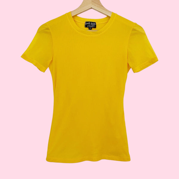 PETIT POIS YELLOW MESH TOP (S)